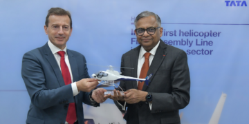 Guillaume Faury, CEO of Airbus and N. Chandrasekaran, Chairman of Tata Sons