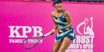 Rutuja Bhosale exults after her win.