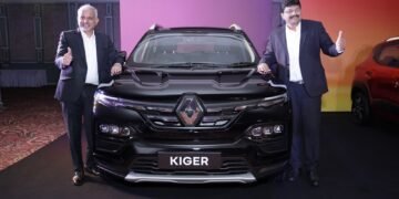 Mr.Sudhir Malhotra, Vice President - Sales & Marketing, Renault India and Mr. Shamsudin Shahal, Head Sales & Network, Renault India at  the launch of MY24 range in Bangalore