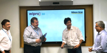Leaders from Wipro 3D and Nikon SLM Solutions commemorate the signing of their strategic partnership in Bangalore yesterday