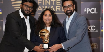 The ESG Team of L&T Finance Ltd. with the Fintech for Good - ‘Champions of ESG’ Award