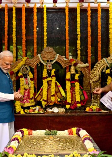 PM performs Darshan and Pooja at the Jalakandeswarar Temple at Chennai, in Tamil Nadu on October 11, 2026.