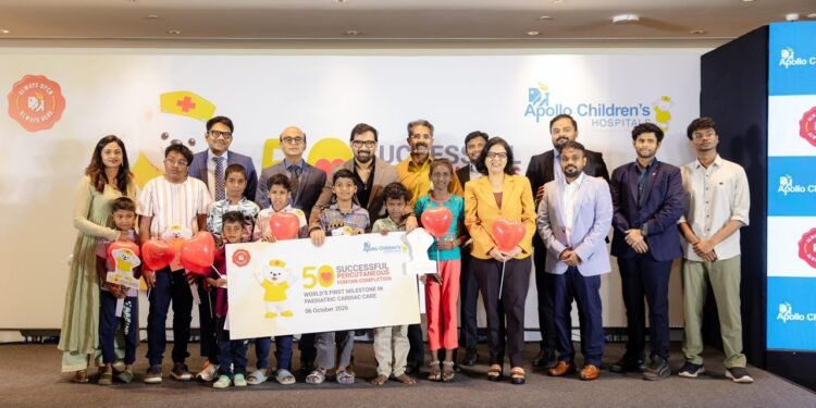 L To R
•Dr.Ilankumaran Kaliamoorthy,Chief Executive Officer,Apollo Hospitals,Chennai region.
Dr. Neville A.G. Solomon – Director – Paediatric Cardiothoracic Services, Apollo Children’s Hospitals
* Dr. C.S. Muthukumanaran – Senior Consultant & Head, Paediatric Cardiology, Apollo Children’s Hospitals
*
* Dr.Sushila Narayanasamy,Unit Head,Apollo Women’s and Children’s Hospitals,Chennai